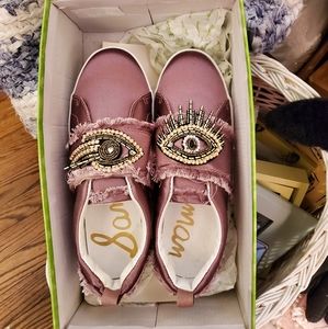 Sam Edelman Pink Embellished Sneakers